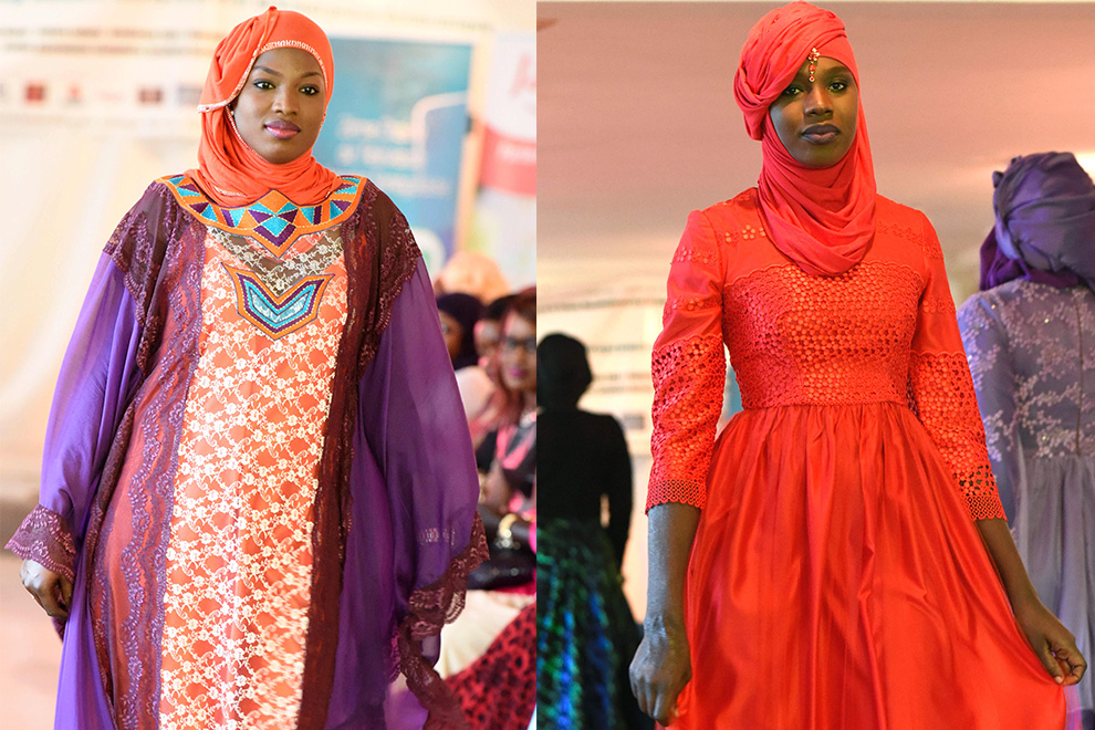 Muslimische Frauen präsentieren Mode in Dakar