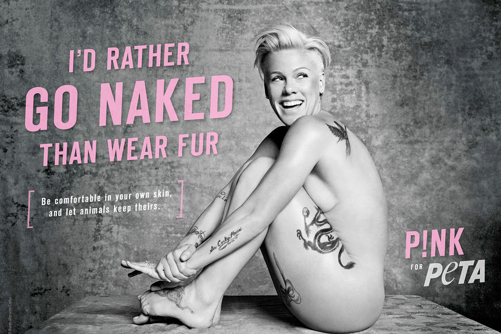 P!nk zieht für PeTA blank!