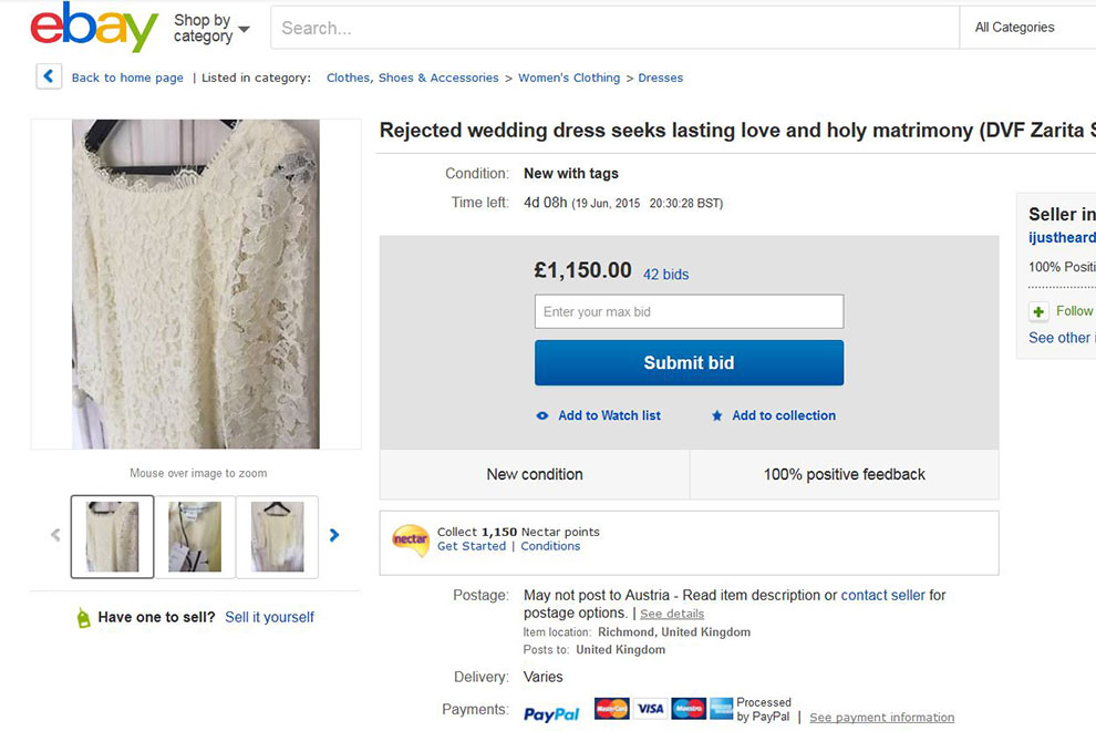 Deshalb verkauft diese Frau ihr Brautkleid auf Ebay