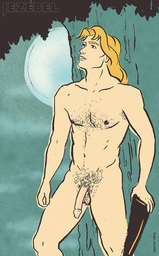 John Smith aus Pocahontas: Der stattliche John Smith hat einen riesigen, unbeschnittenen Penis (weil er Amerikaner ist). Da er im Wald lebt, mag er es auch unten rum unrasiert und natürlich.