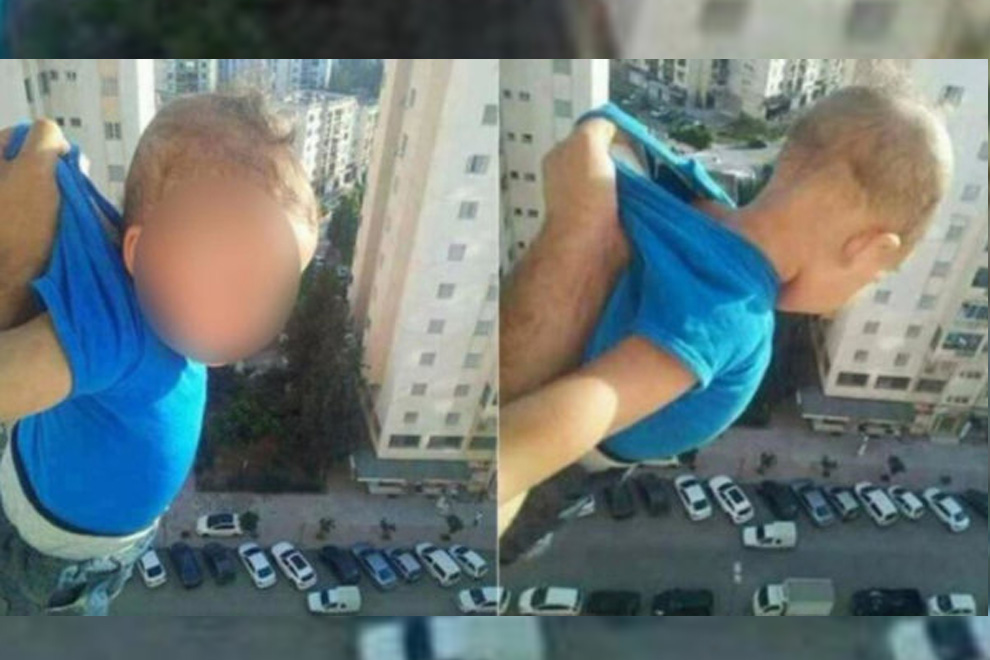 Mann hielt Kind für Facebook-Likes aus dem 15. Stock