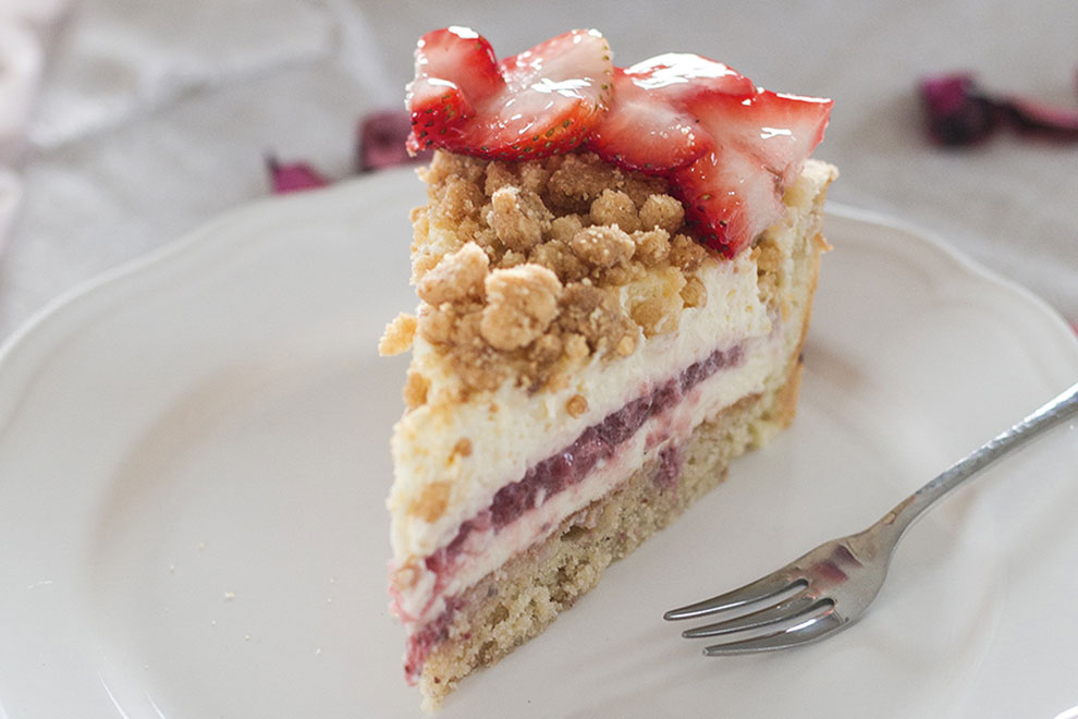 Streuselkuchen mit Erdbeeren