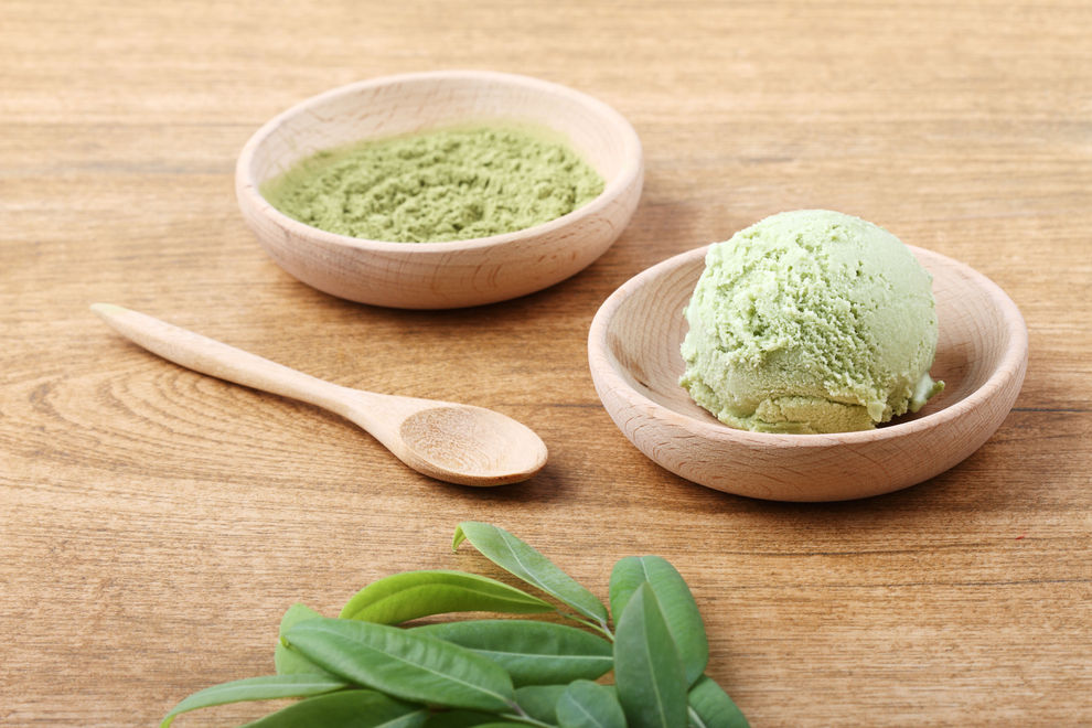 Selbstgemachtes Matcha-Eis