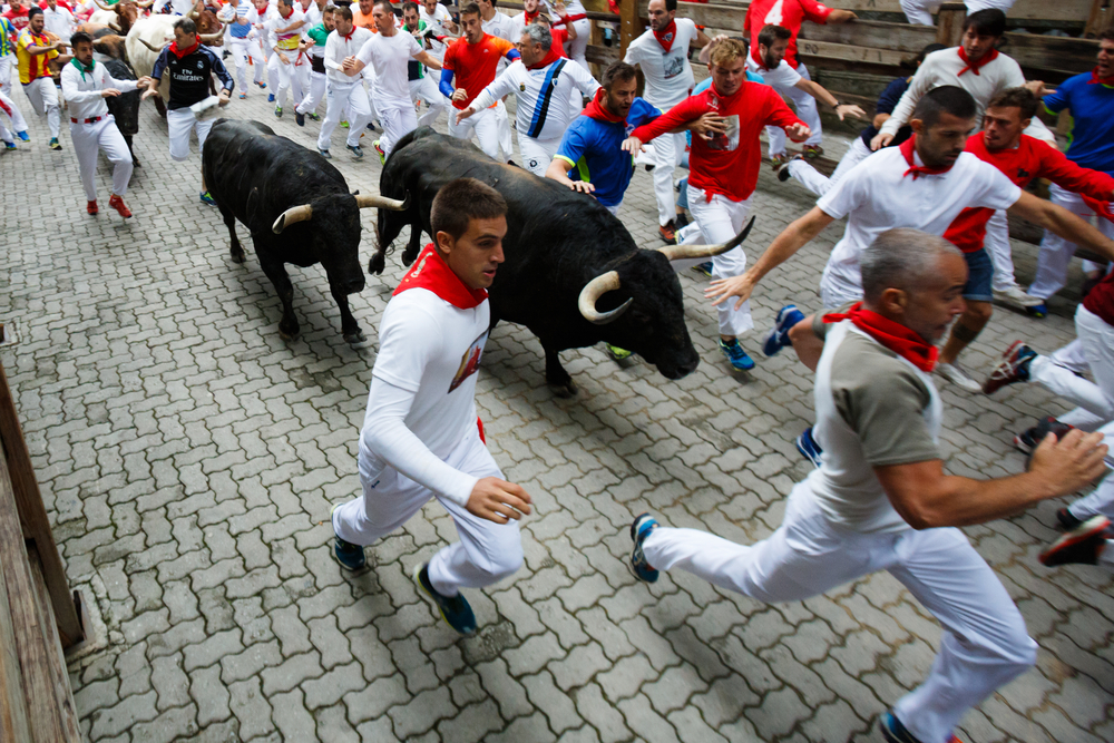 Fünf Verletzte bei erstem Stierlauf in Spanien