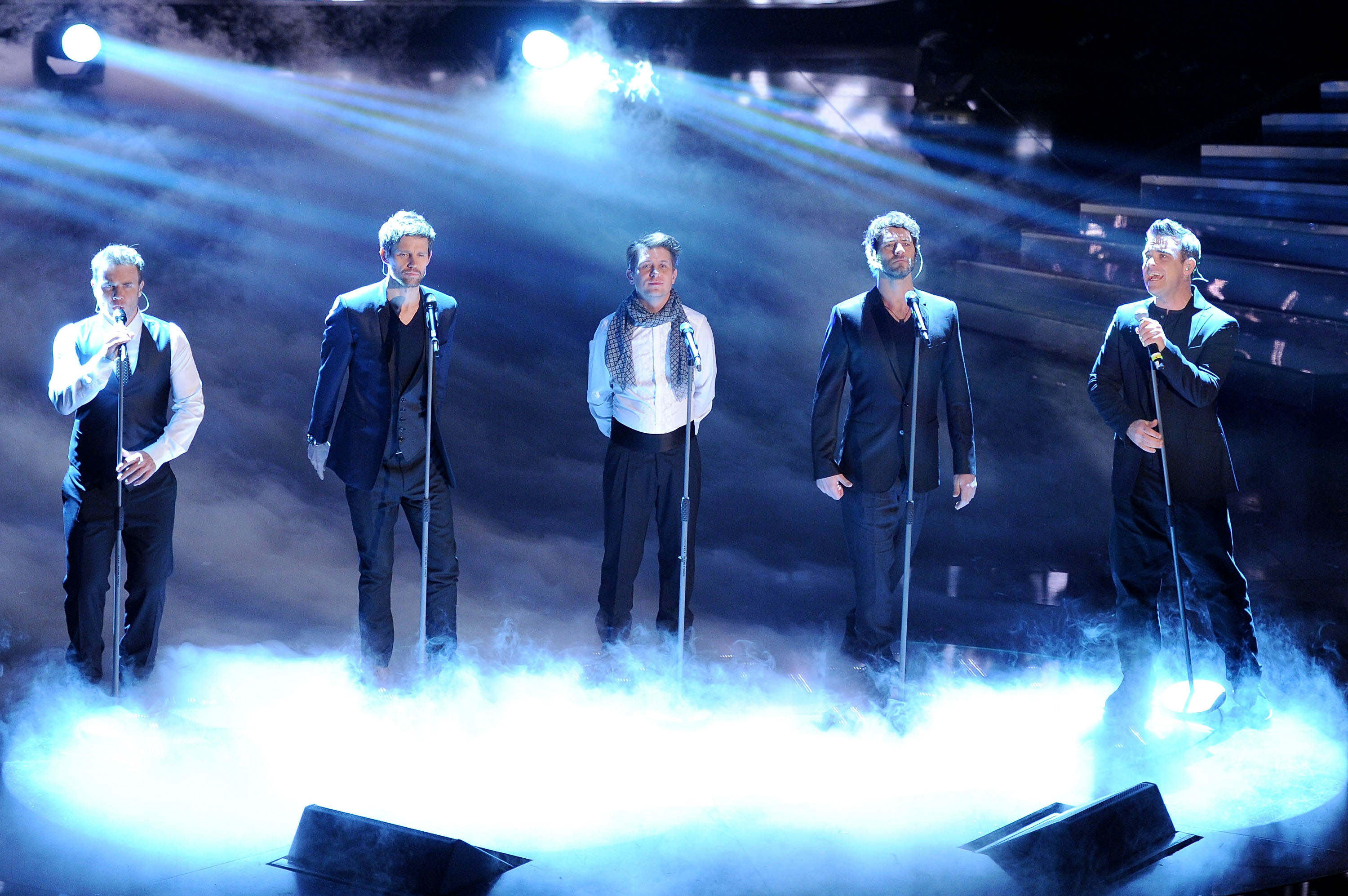 Robbie Williams wieder mit Take That auf der Bühne Robbie Williams wieder mit Take That auf der Bühne