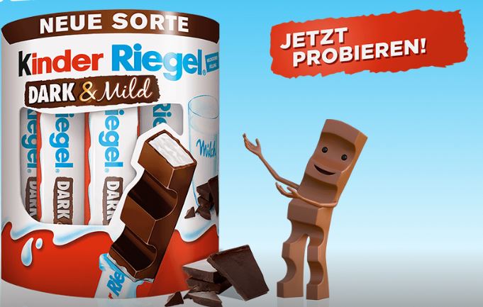 Kinder-Riegel gibt es jetzt mit dunkler Schokolade