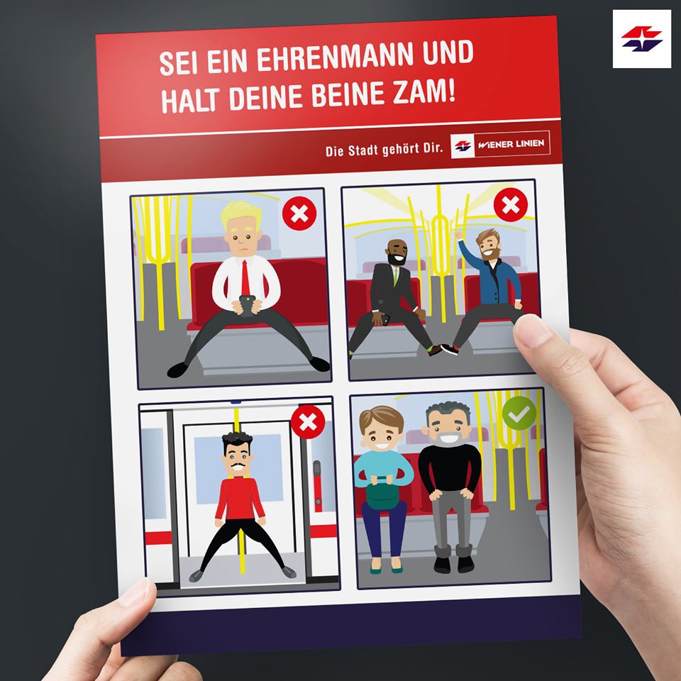 Wiener Linien: Kampagne gegen Manspreading