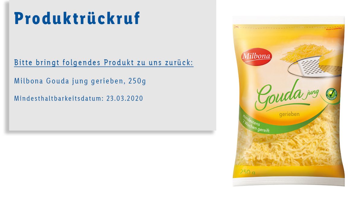 Lidl ruft geriebenen Gouda wegen Verletzungsgefahr zurück