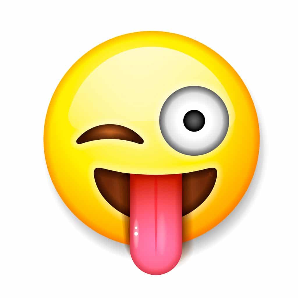 Emoji mit ausgestreckter Zunge