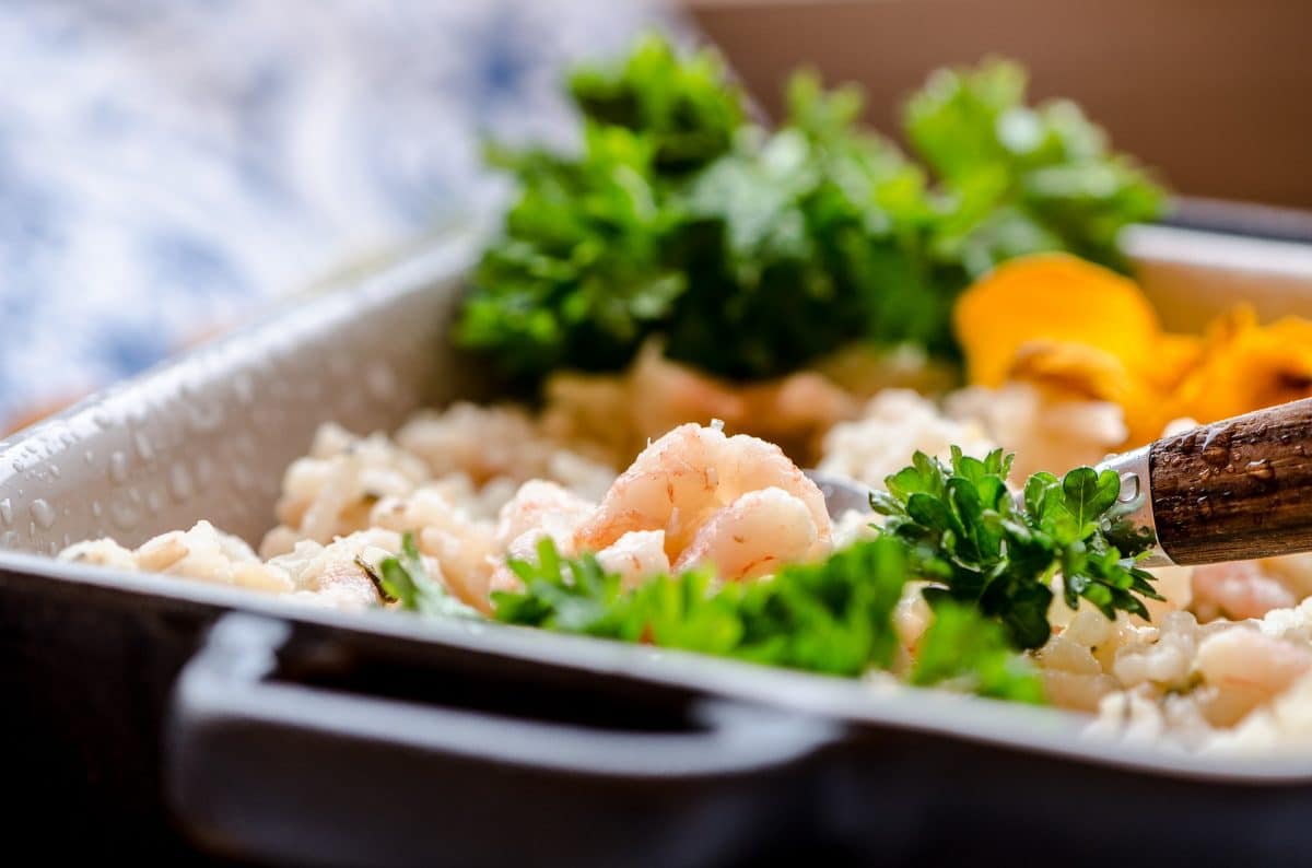 Risotto mit Garnelen und Sekt