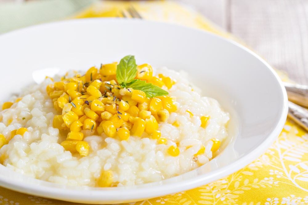 Risotto mit Mais und Basilikum Rezept