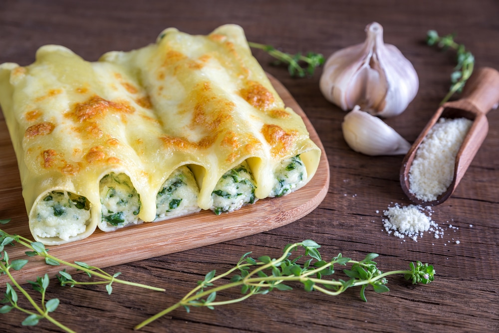 Cannelloni mit Ricotta-Spinat-Füllung