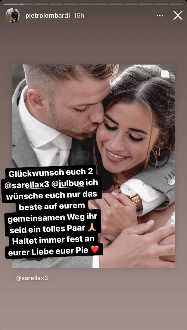 So reagiert Pietro Lombardi auf die Hochzeit von Sarah
